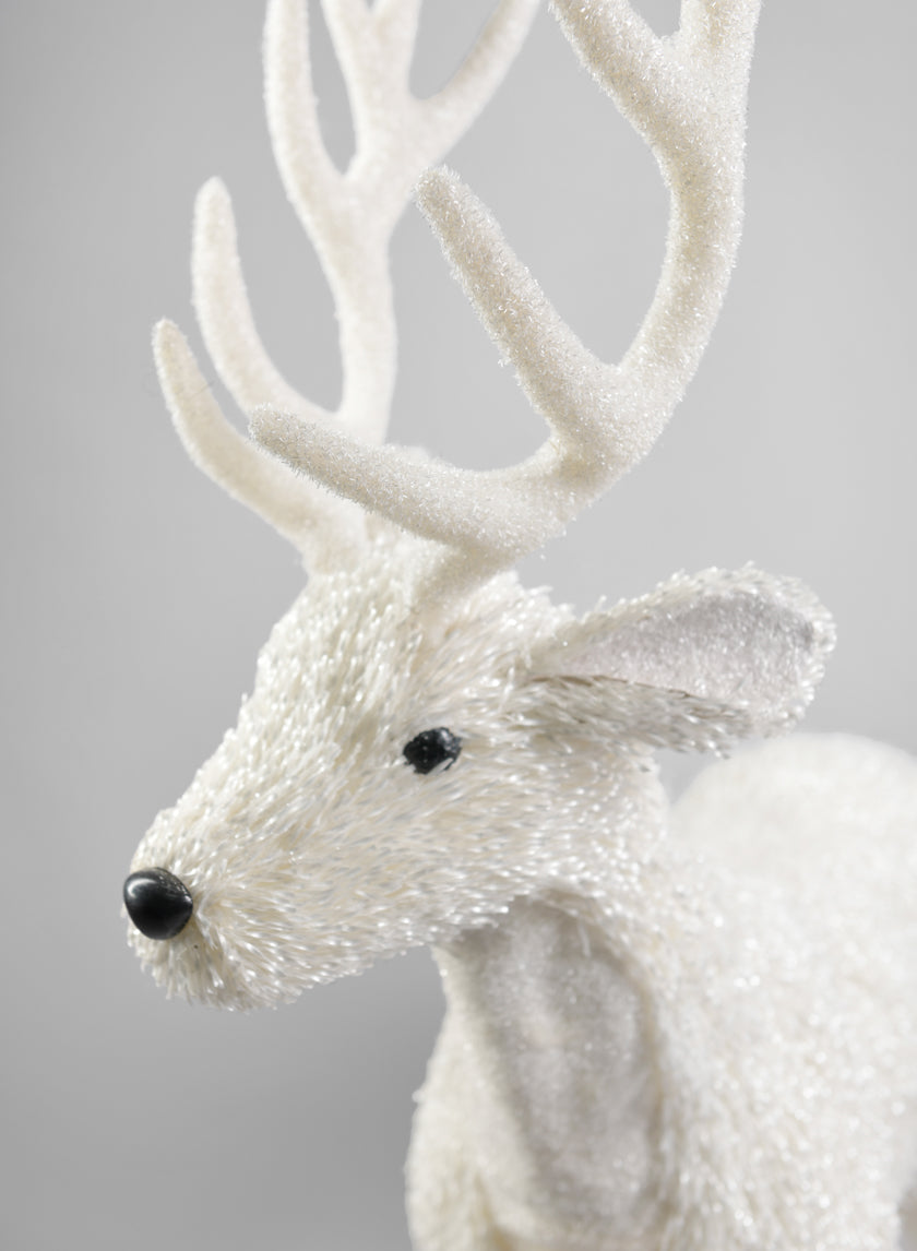 40in Tall Snow Deer Decor Jamaligarden