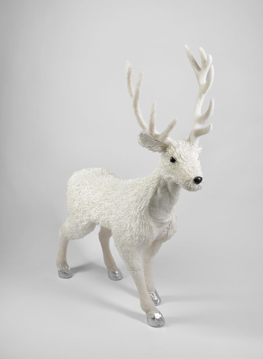 40in Tall Snow Deer Decor Jamaligarden