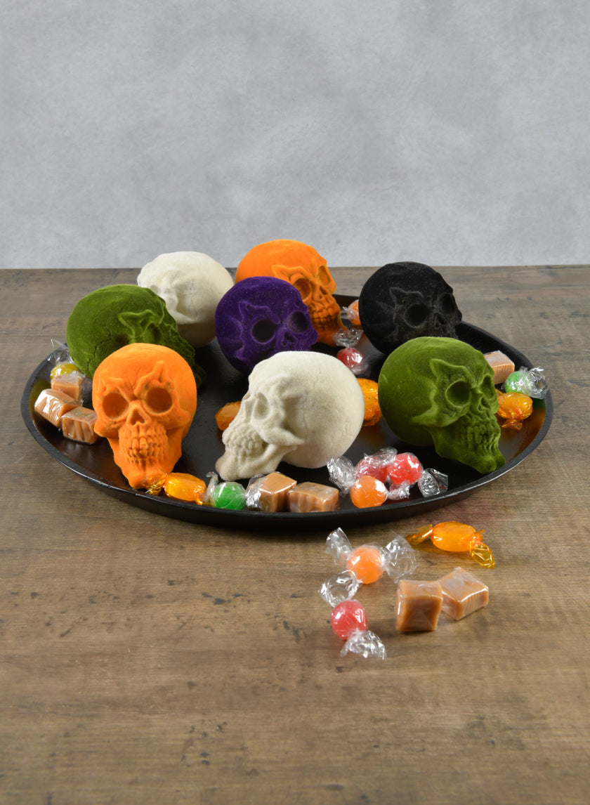 Bag of Flocked Mini Skulls Decor Jamaligarden