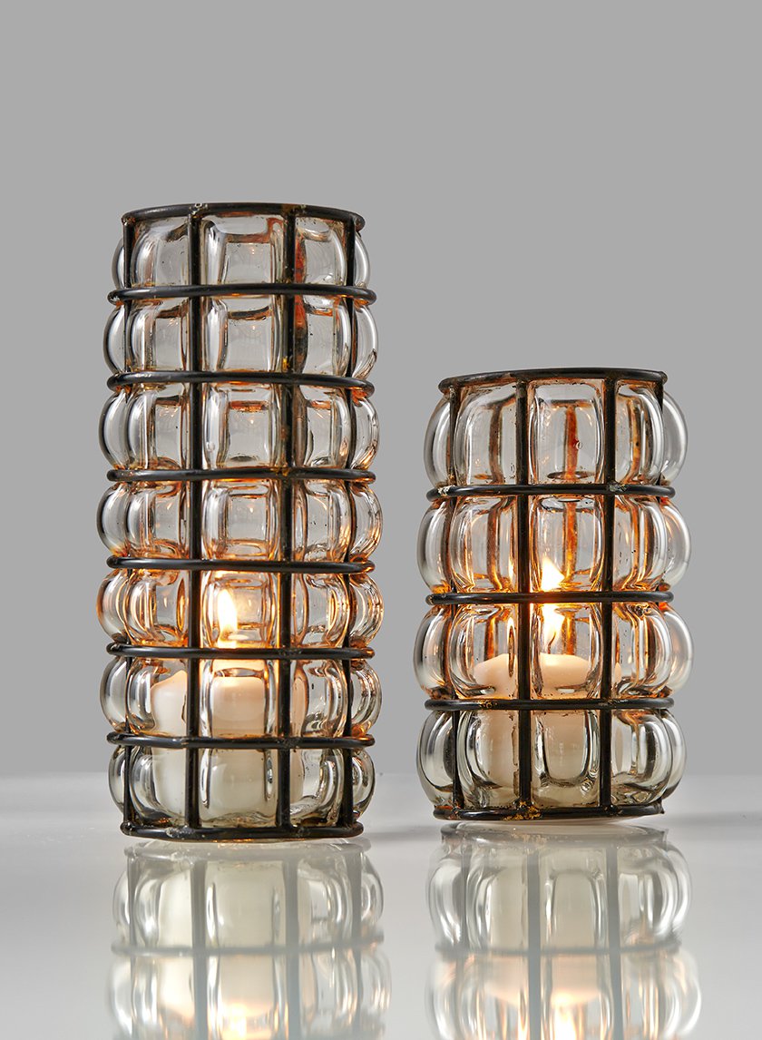 6 1/4in Blown Glass Cylinder Decor Jamaligarden
