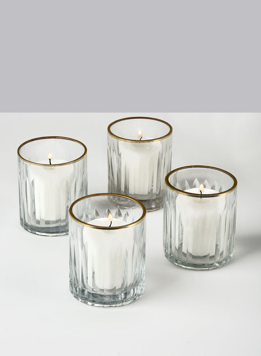 Etched Glass Votive Holders With Gold Rims Decor Jamaligarden