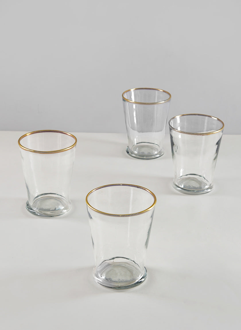 4.5in Tall Gold Rim Glass Julep Cup Vase Decor Jamaligarden
