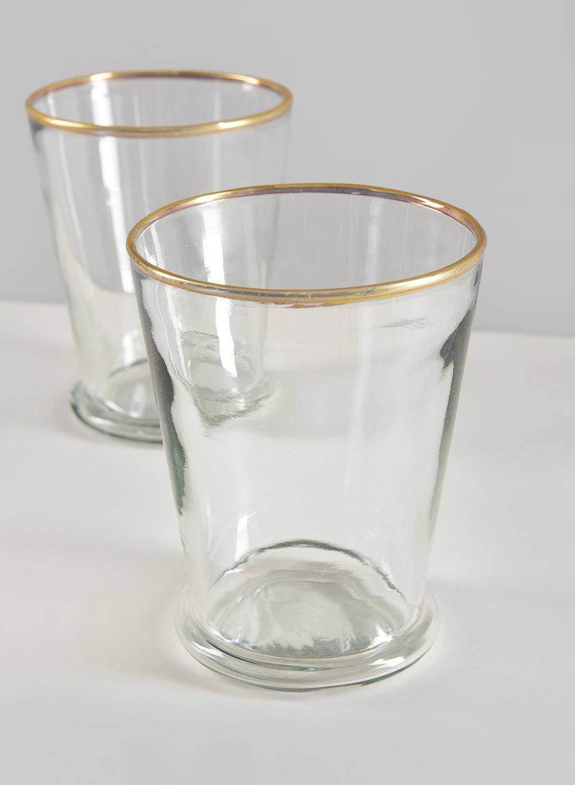 4.5in Tall Gold Rim Glass Julep Cup Vase Decor Jamaligarden