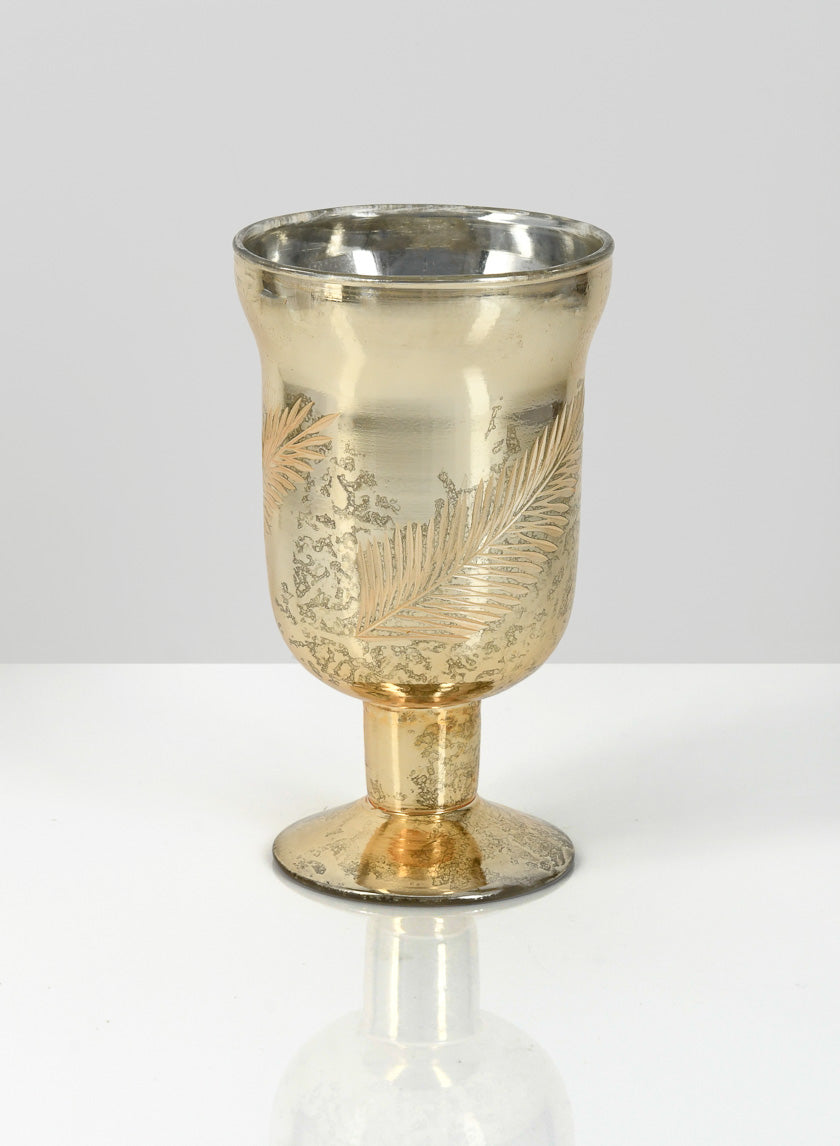 6in Tall Ombre Gold Glass Fluted Bud Vase Decor Jamaligarden