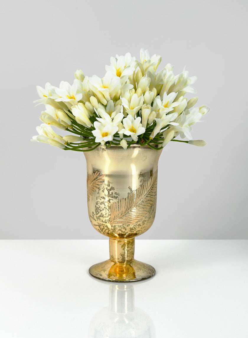 6in Tall Ombre Gold Glass Fluted Bud Vase Decor Jamaligarden