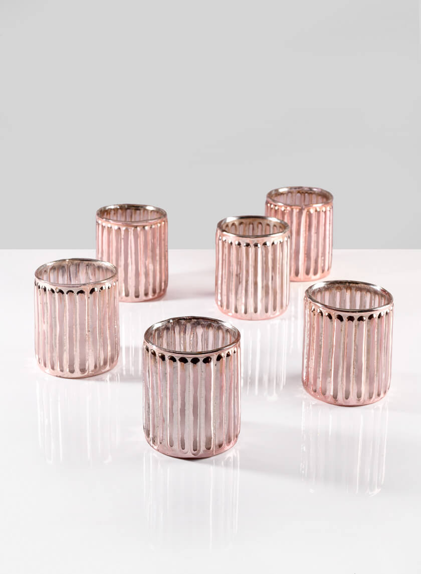 3in Tall La Fete en Rose Vintage Pink Votive Holder Decor Jamaligarden