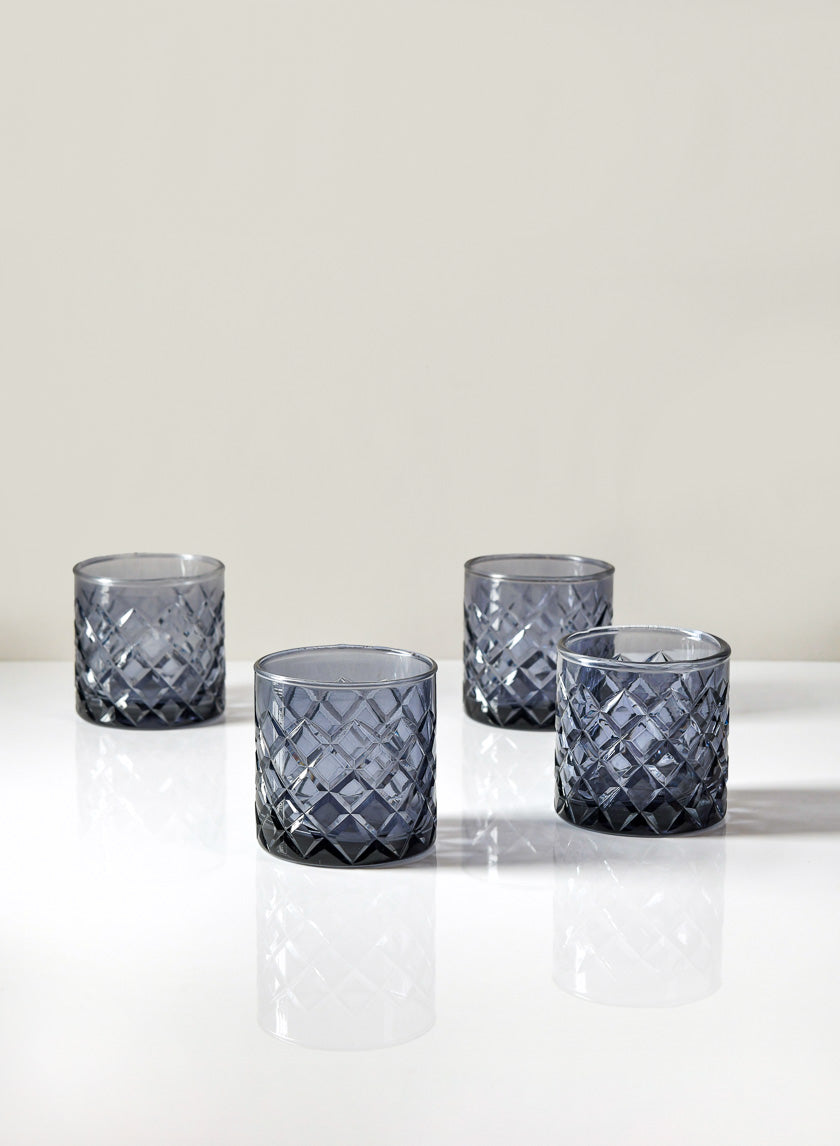3in Tall Ashford Smoke Gray Glass Votive Holder Decor Jamaligarden