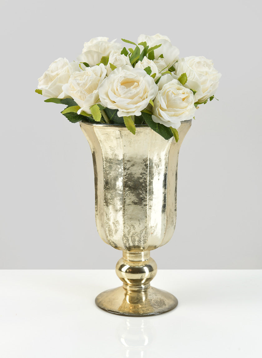 8in Tall Provence Antique Gold Glass Urn Decor Jamaligarden