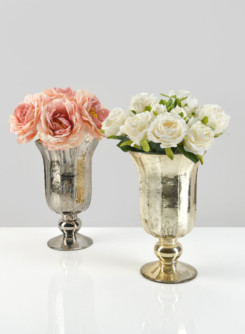 8in Tall Provence Antique Gold Glass Urn Decor Jamaligarden