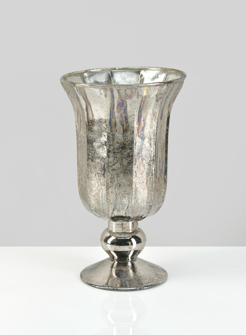 8.5in Tall Provence Platinum Glass Urn Decor Jamaligarden