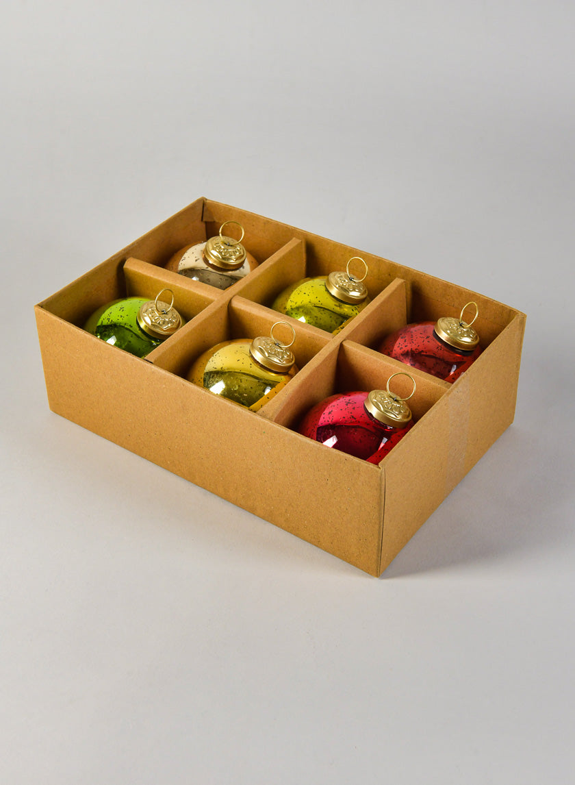 3in Round Red, Green &amp; Gold Ornament Balls with Gold Hook Decor Jamaligarden