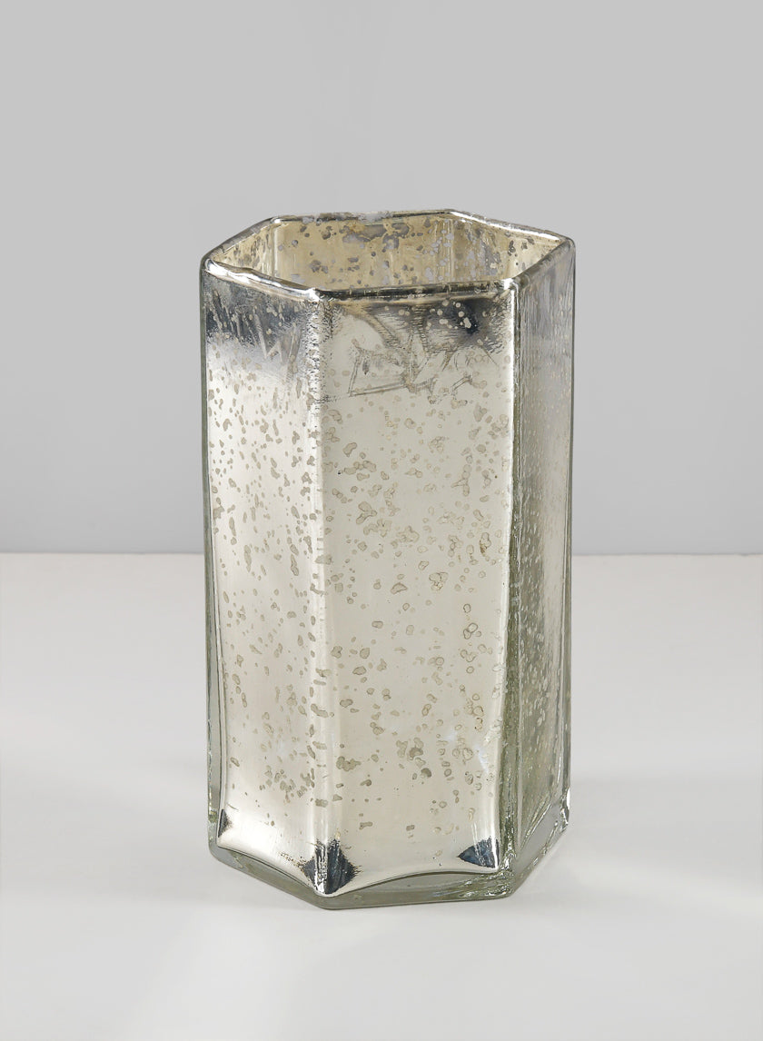 6in Tall Nomad Antique Silver Glass Vase Decor Jamaligarden