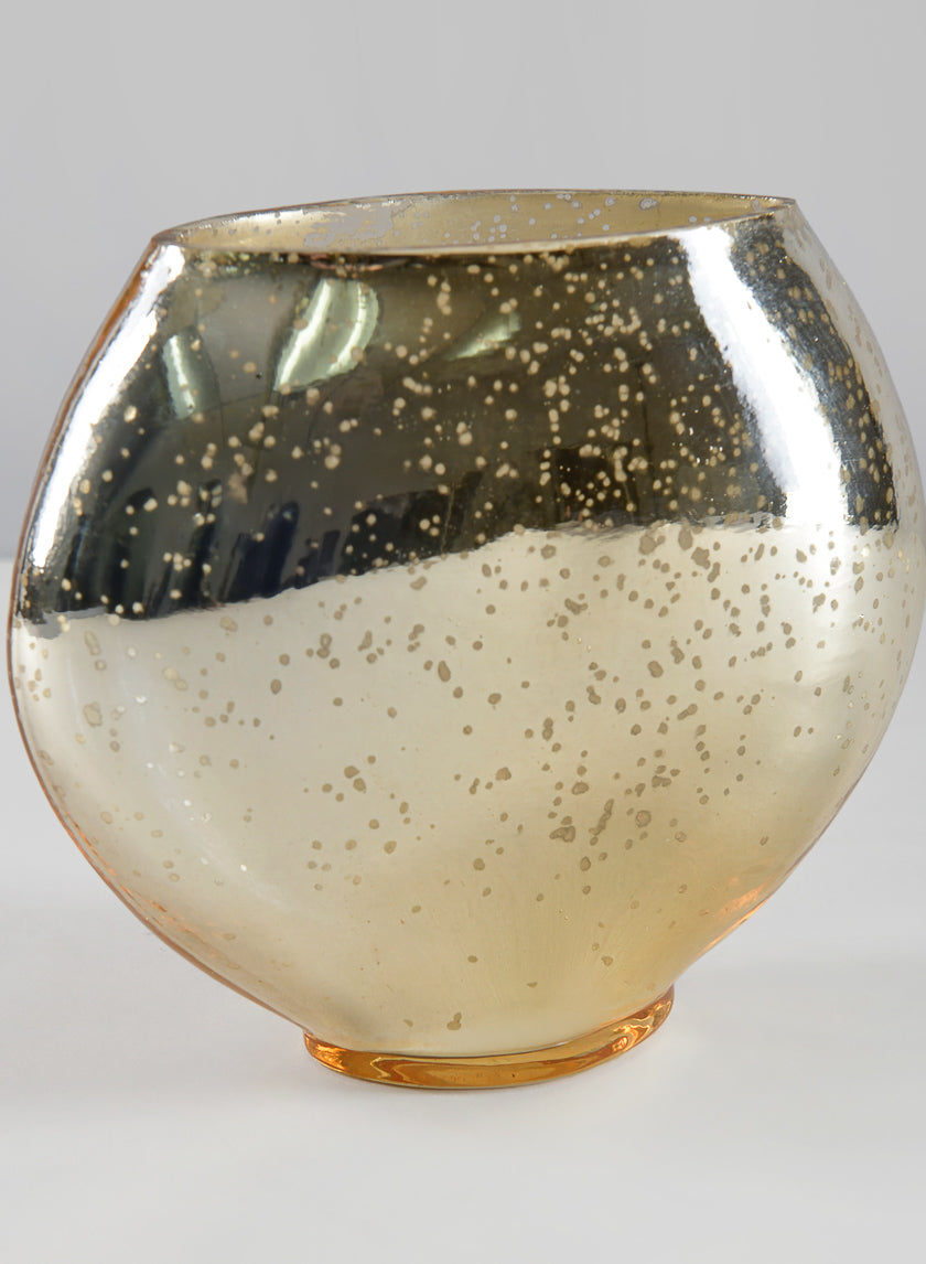 6in Tall Bayou Antique Gold Deco Glass Vase Decor Jamaligarden