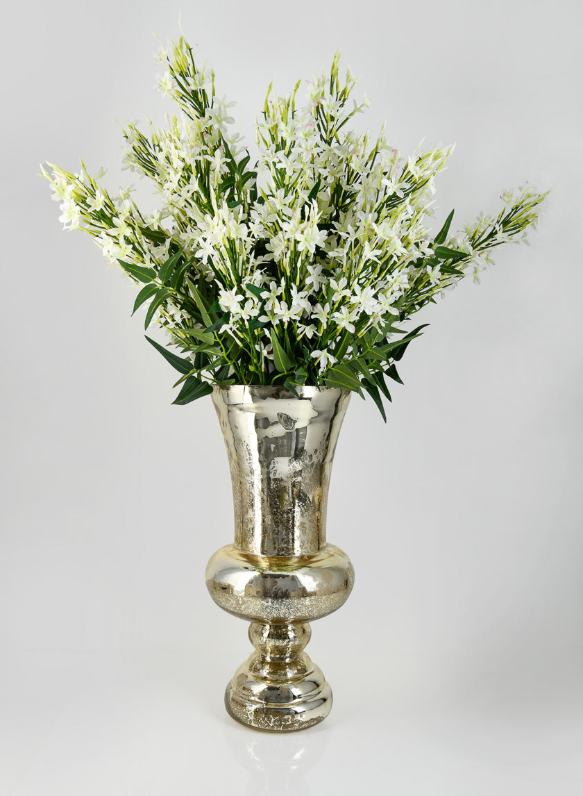 16in Tall Antique Gold Glass Urn Decor Jamaligarden
