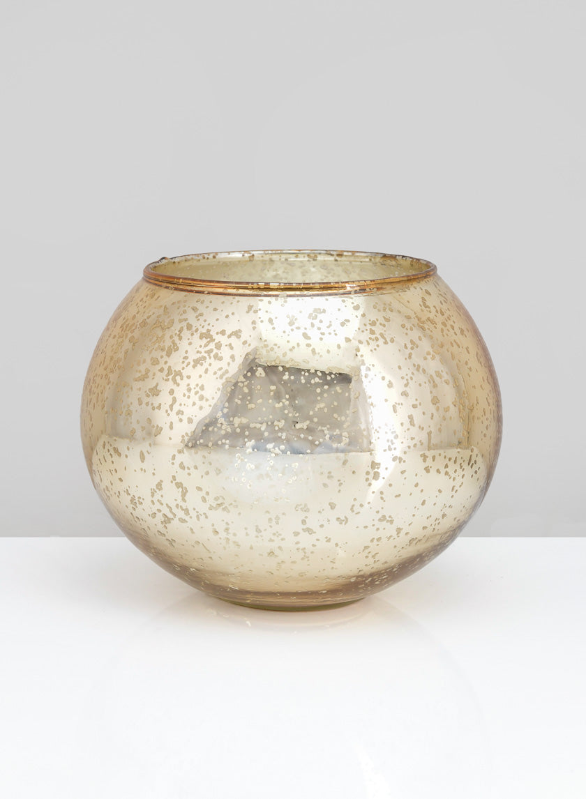 8in Wide Gold Glass Fish Bowl Decor Jamaligarden