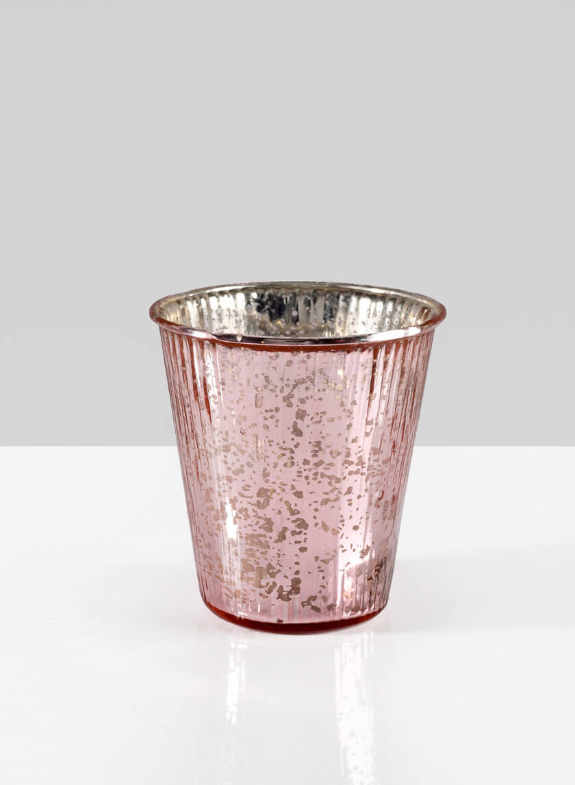4in Tall La Fete en Rose Vintage Pink Julep Glass Cup Decor Jamaligarden