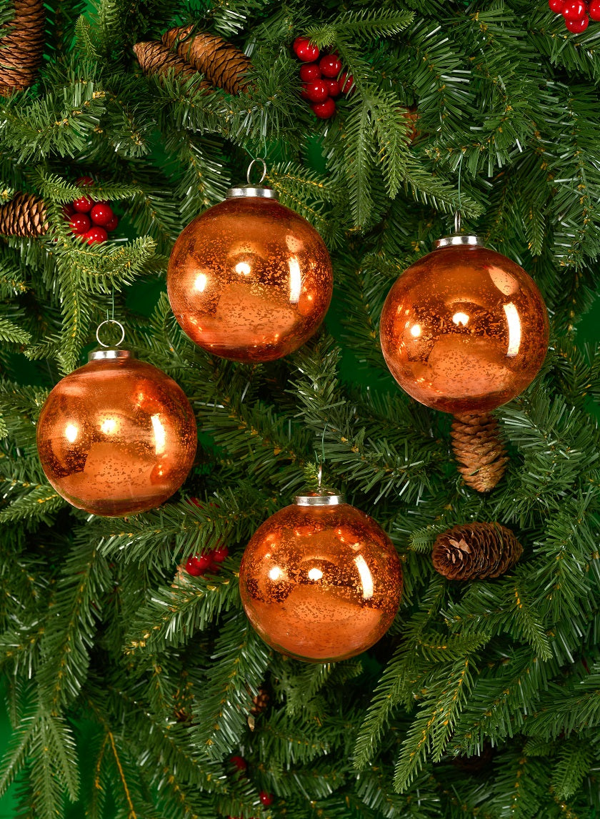 Antique Copper Glass Ornament Balls Decor Jamaligarden
