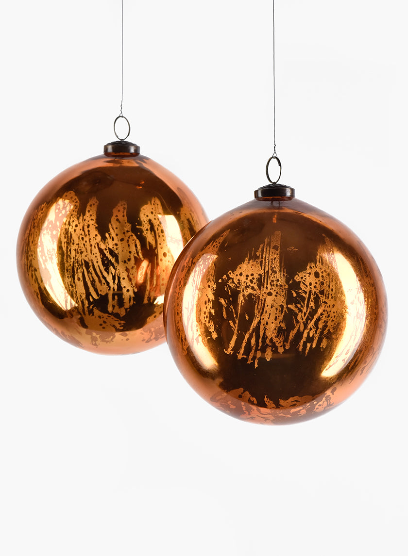 Antique Copper Glass Ornament Balls Decor Jamaligarden