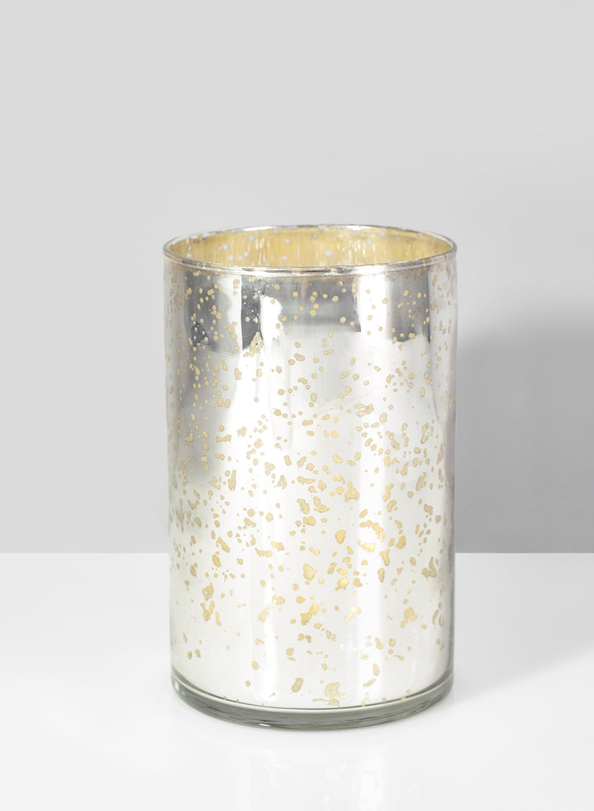 5.75in Tall Antique Silver Glass Cylinder Decor Jamaligarden