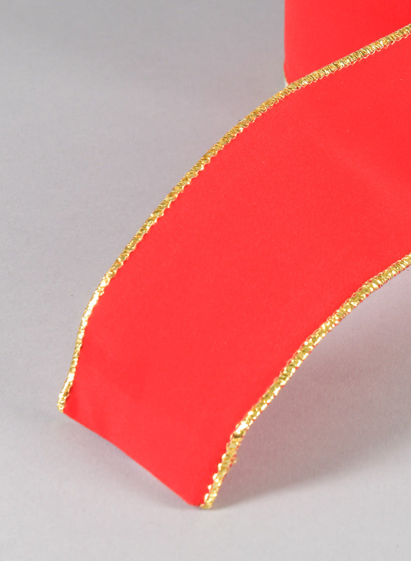 30ft Long Roll Ribbon-Red W/Gold Glitter Decor Jamaligarden