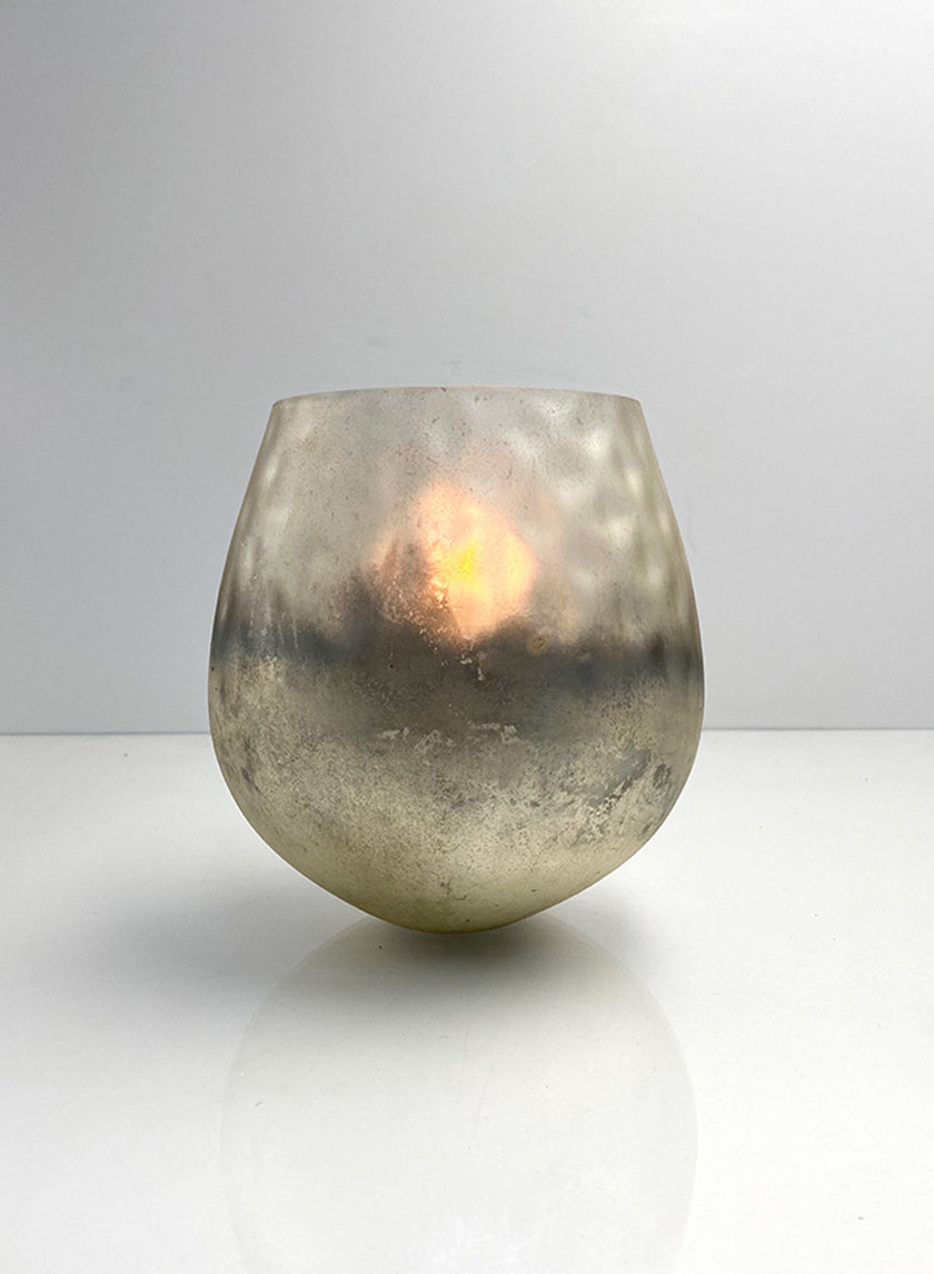 6 1/2 x 7in Ombre Gold Frost Balloon Glass Vase Decor Jamaligarden