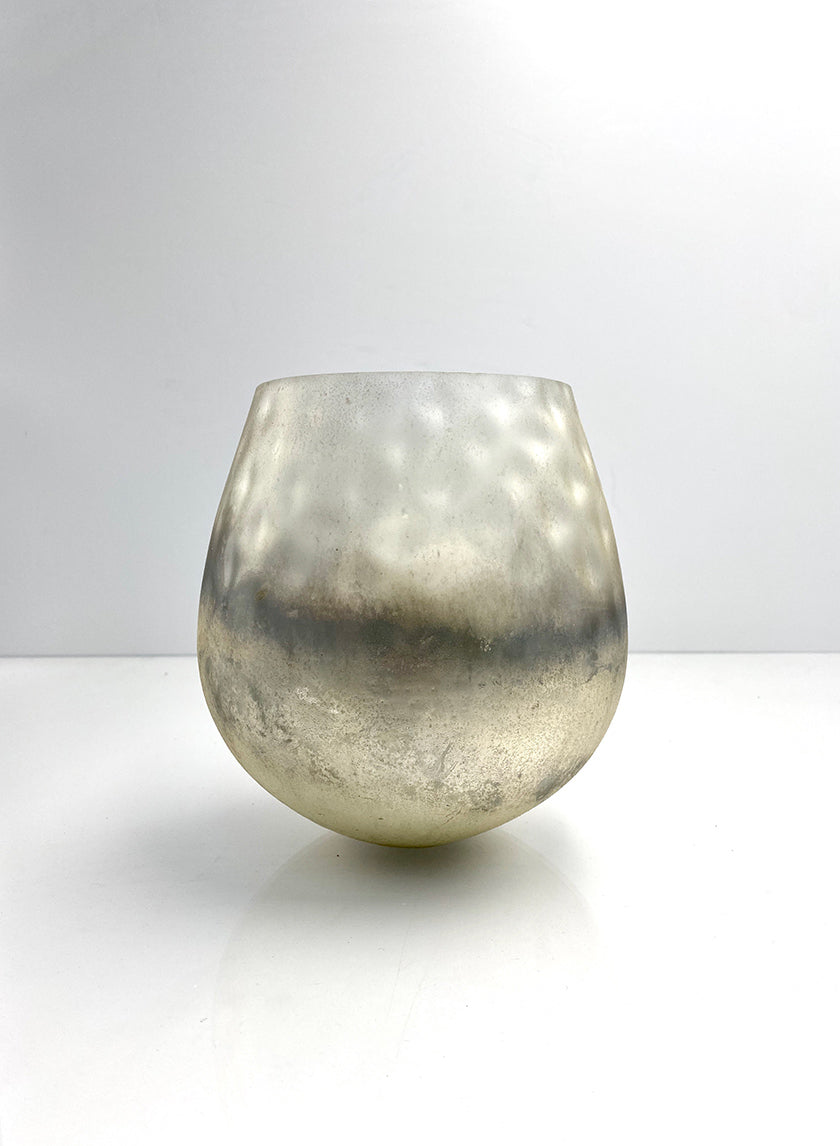 6 1/2 x 7in Ombre Gold Frost Balloon Glass Vase Decor Jamaligarden