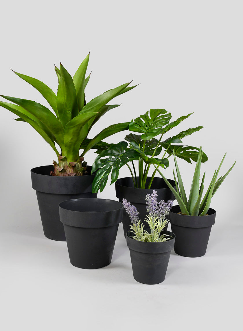 Black Standard Plastic Pots Decor Jamaligarden