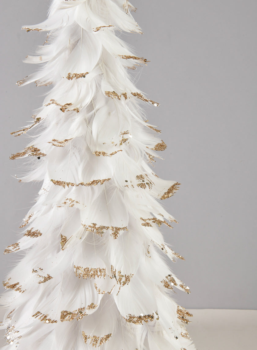 18in Tall White Feather Tree Decor Jamaligarden