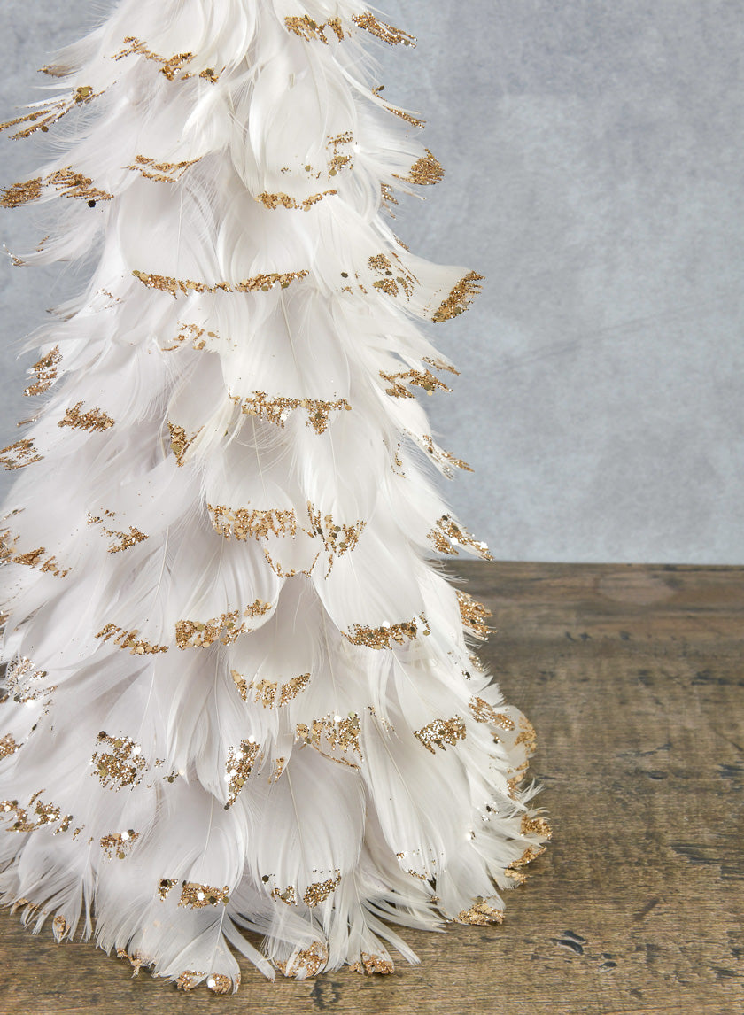 18in Tall White Feather Tree Decor Jamaligarden