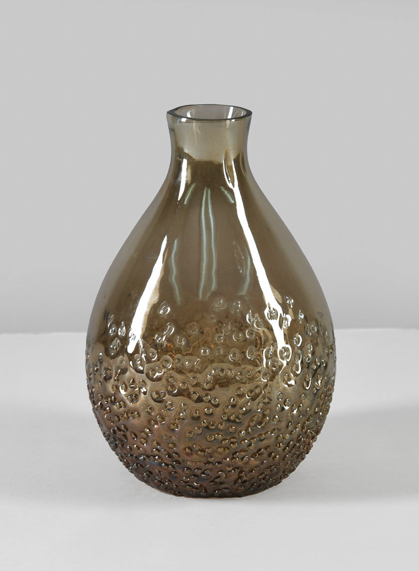 6in Tall Suenos Artisan Speckled Amber Luster Glass Vase Decor Jamaligarden