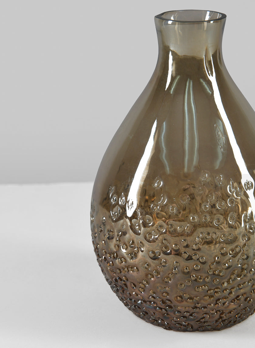 6in Tall Suenos Artisan Speckled Amber Luster Glass Vase Decor Jamaligarden