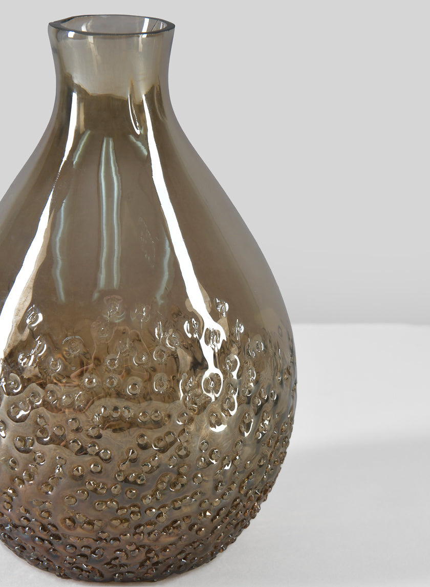 6in Tall Suenos Artisan Speckled Amber Luster Glass Vase Decor Jamaligarden
