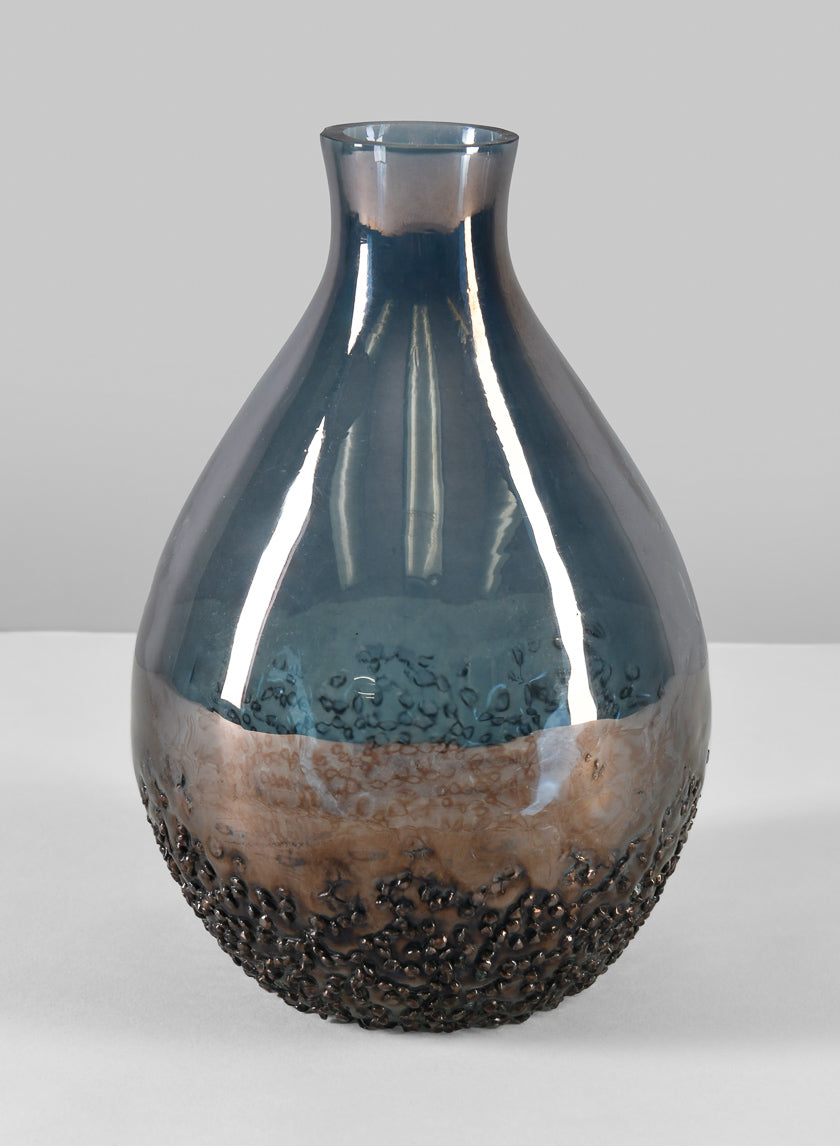 6in Tall Suenos Artisan Speckled Smoke Luster Glass Vase Decor Jamaligarden