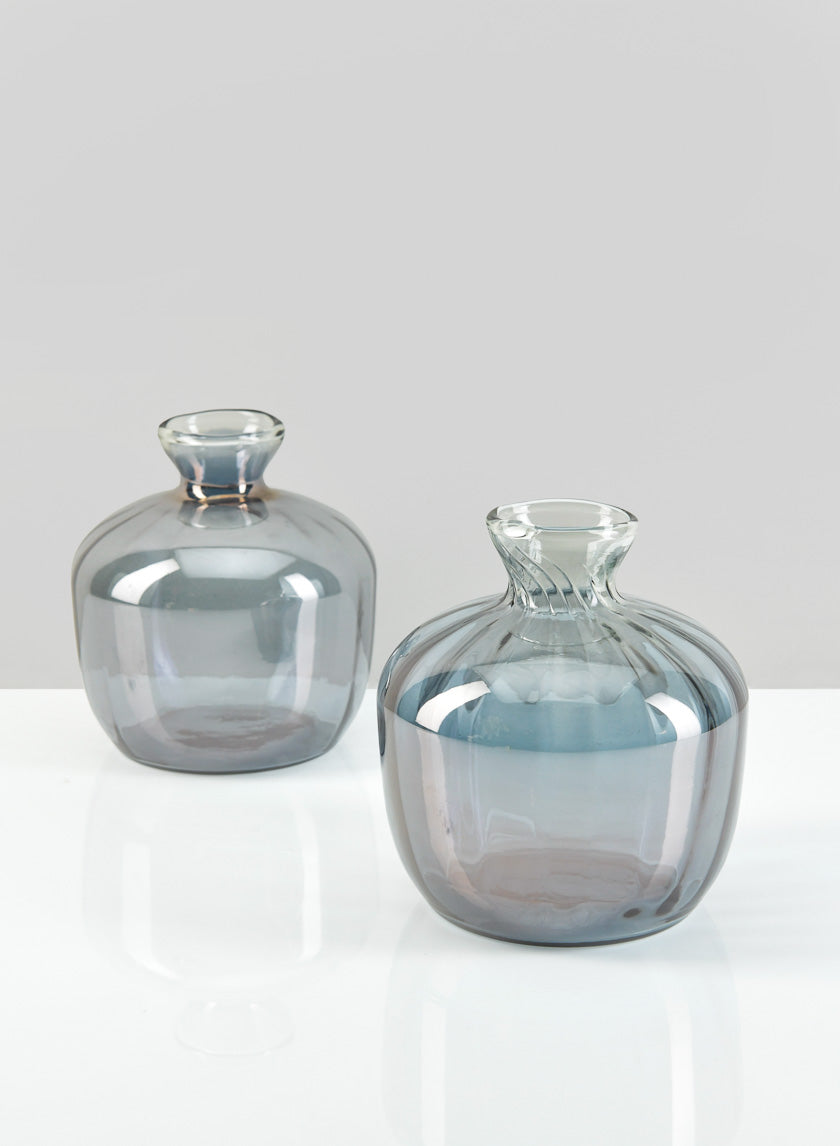 5in Dijon Grey Luster Glass Vase Decor Jamaligarden