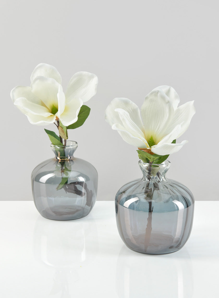 5in Dijon Grey Luster Glass Vase Decor Jamaligarden