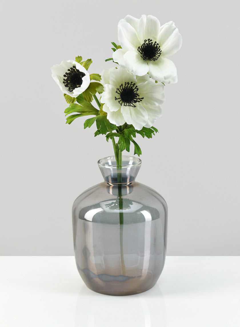 7in Tall Dijon Grey Luster Glass Vase Decor Jamaligarden