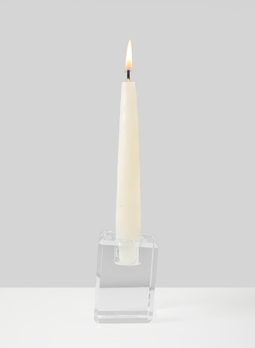 2in Tall Luxe Crystal Block Taper Glass Holder Decor Jamaligarden