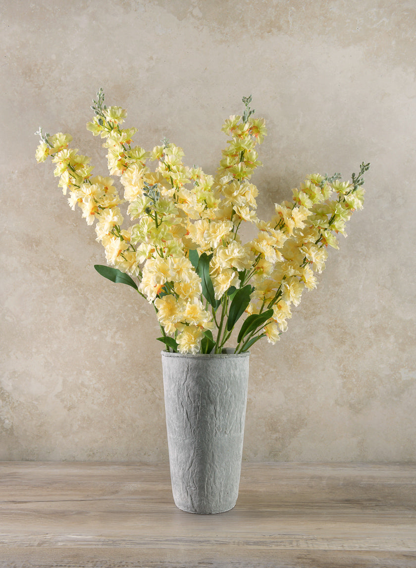 30in Long Real Look Cream Delphinium Full Bloom Stem Decor Jamaligarden