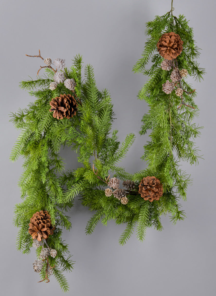 77in Long Mixed Pine Plus Pine Cones Vine Decor Jamaligarden