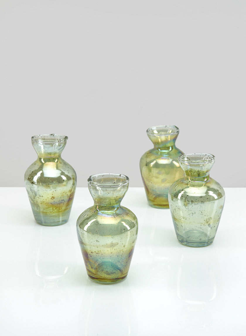 4in Tall Jacques Green Vintage Glass Bud Vase Decor Jamaligarden