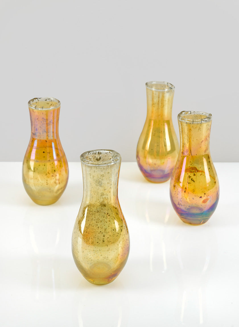 5in Tall Juliette Amber Vintage Glass Bud Vase Decor Jamaligarden