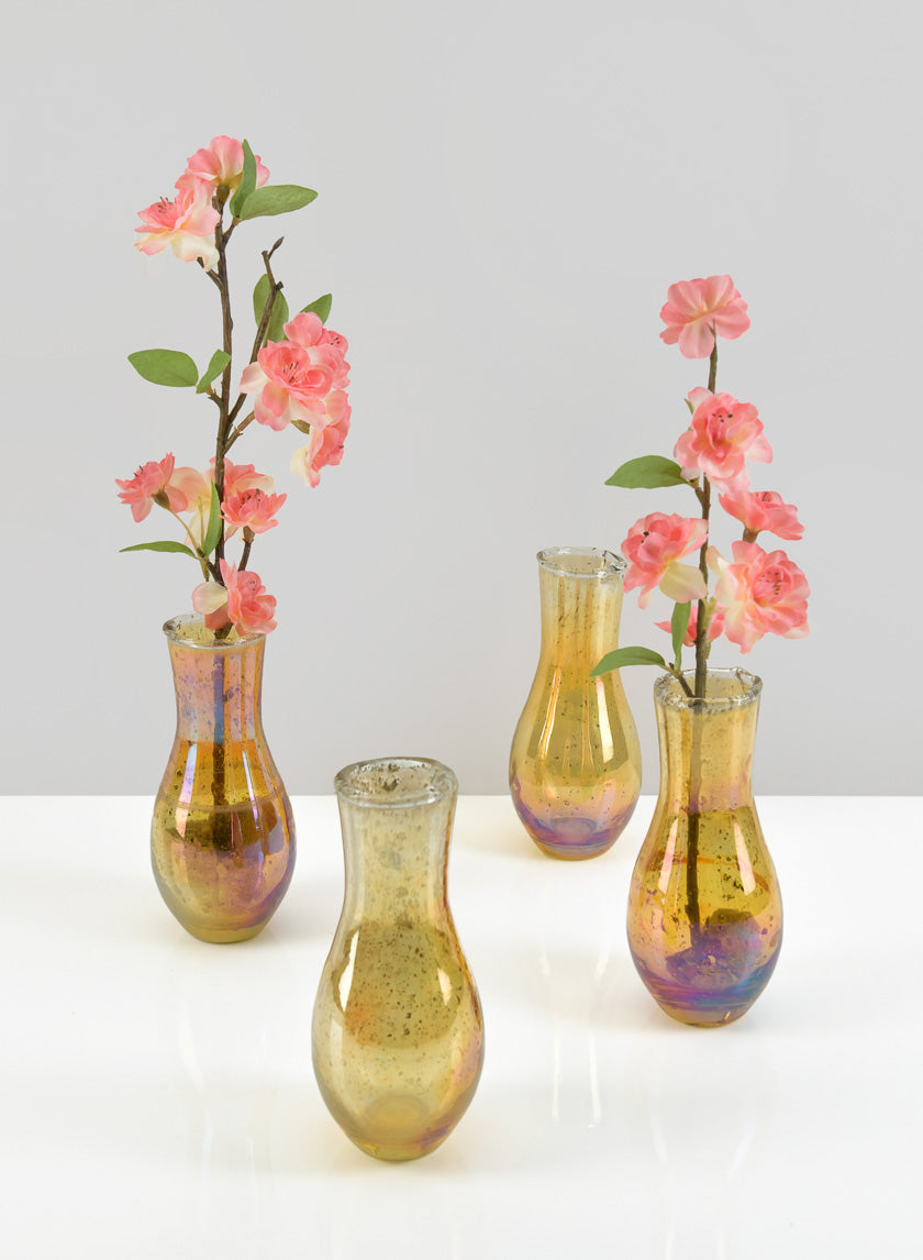 5in Tall Juliette Amber Vintage Glass Bud Vase Decor Jamaligarden