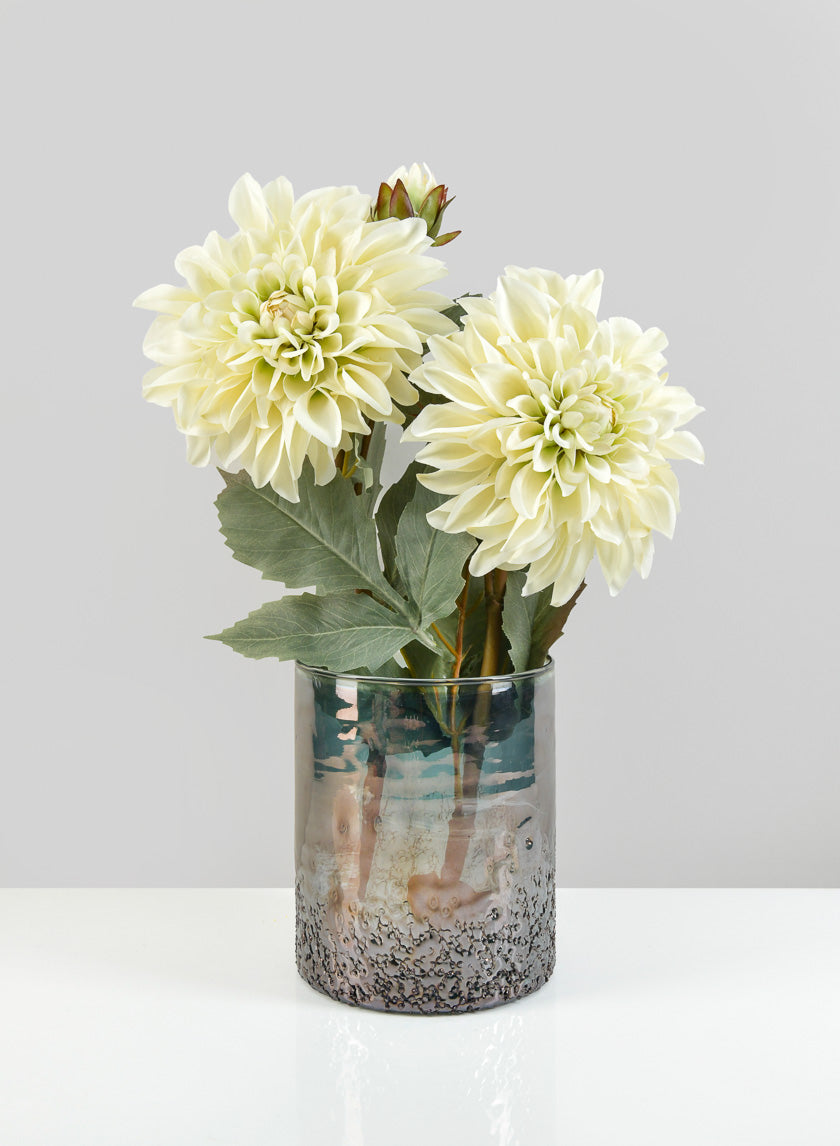 6in Tall Strasbourg Speckled Grey Luster Glass Cylinder Decor Jamaligarden