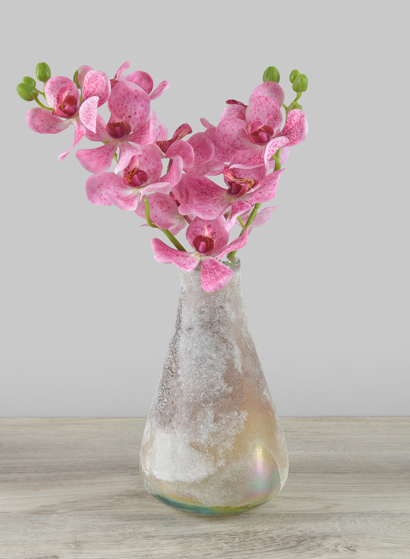7.5in Tall Noches Frost Washed Artisan Glass Vase Decor Jamaligarden
