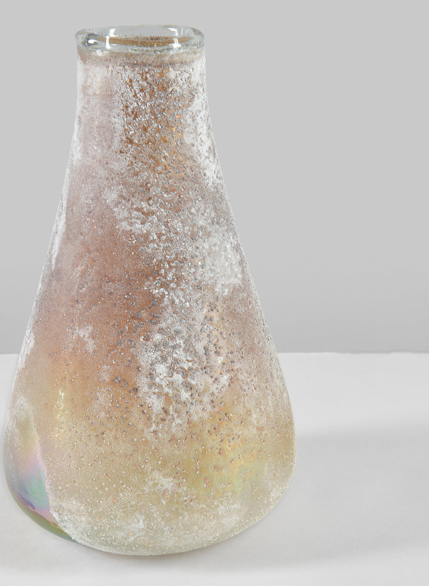 7.5in Tall Noches Frost Washed Artisan Glass Vase Decor Jamaligarden