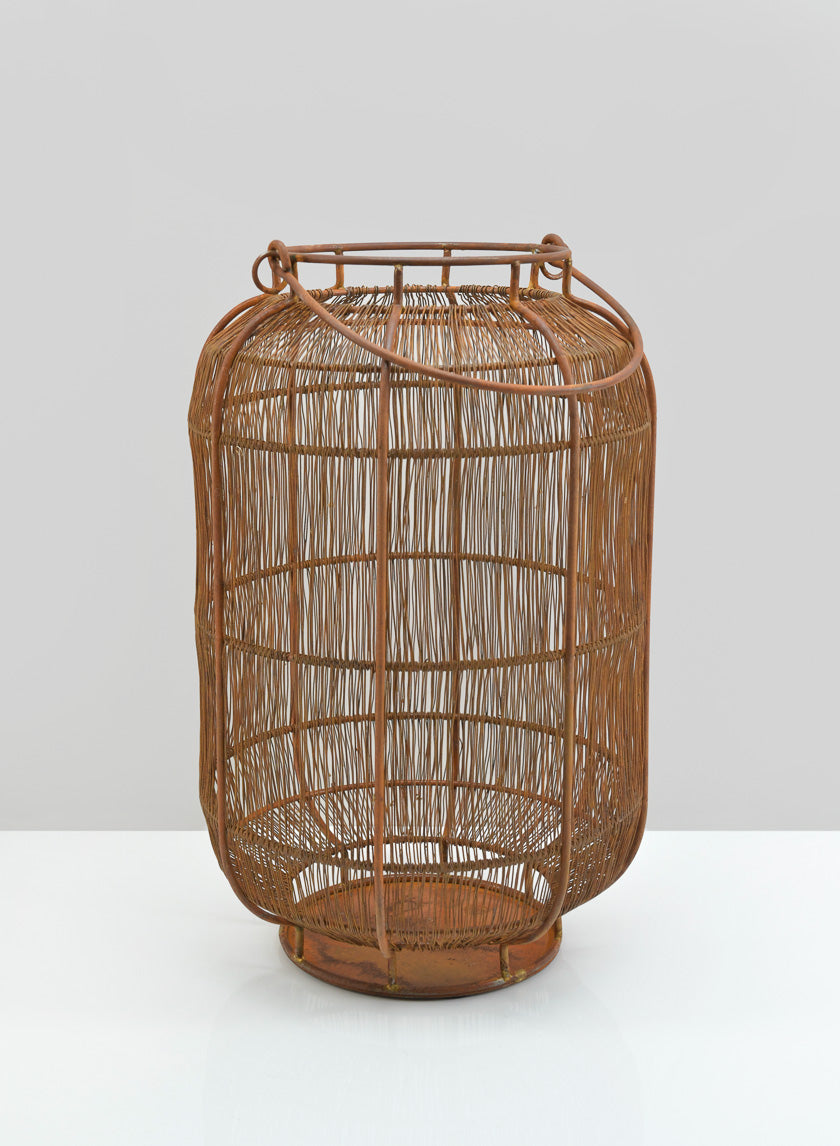 13.5in Tall Bordeaux Barn Rust Look Wired Lantern Decor Jamaligarden