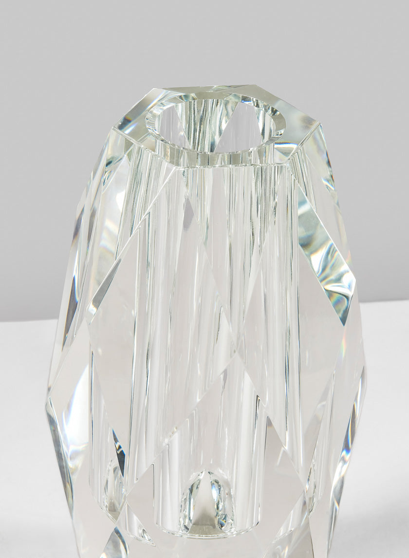 9.5in Tall Diamond Cut Crystal Glass Vase Decor Jamaligarden