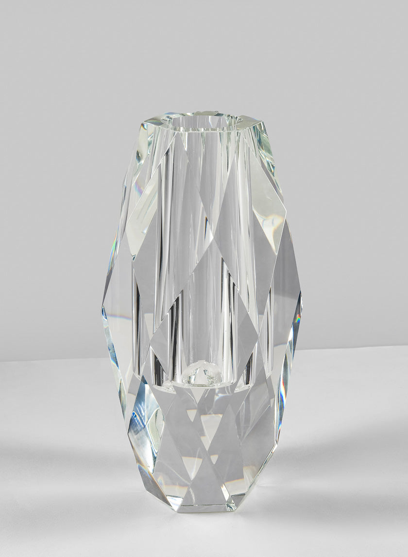 9.5in Tall Diamond Cut Crystal Glass Vase Decor Jamaligarden