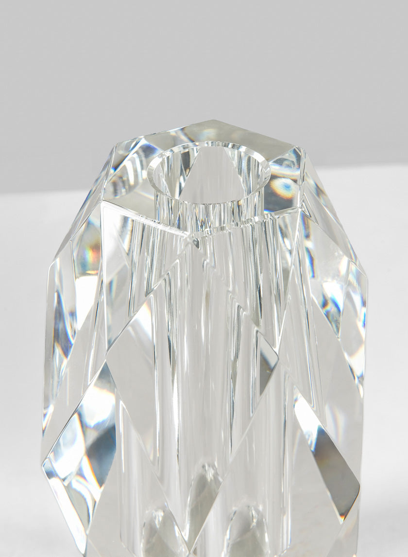 6in Tall Diamond Cut Crystal Glass Vase Decor Jamaligarden