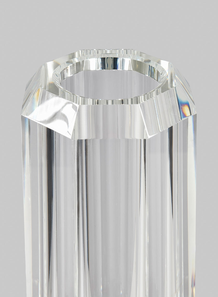 12in Tall Octagonal Centerpiece Crystal Glass Vase Decor Jamaligarden
